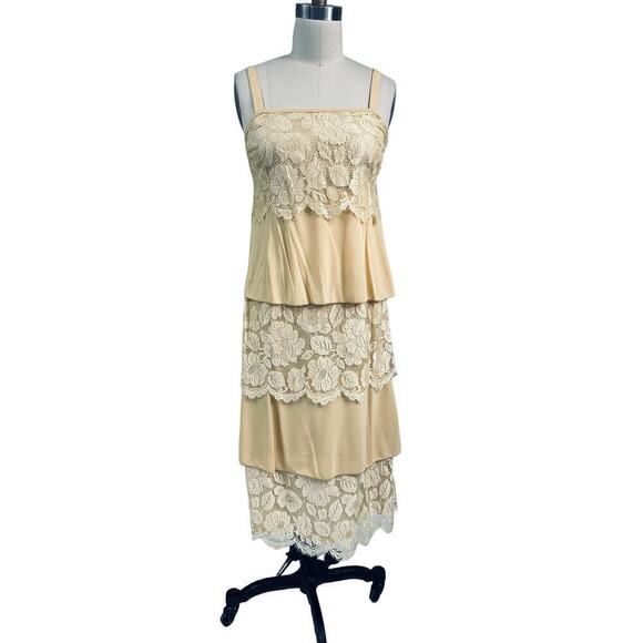 80s VTG Dominique Frys Paris Designer Buttercream Tiered...
